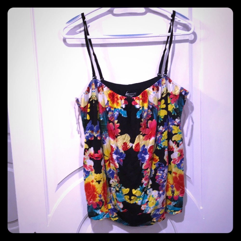 Lane Bryant 18 20 tropical floral banded tank top